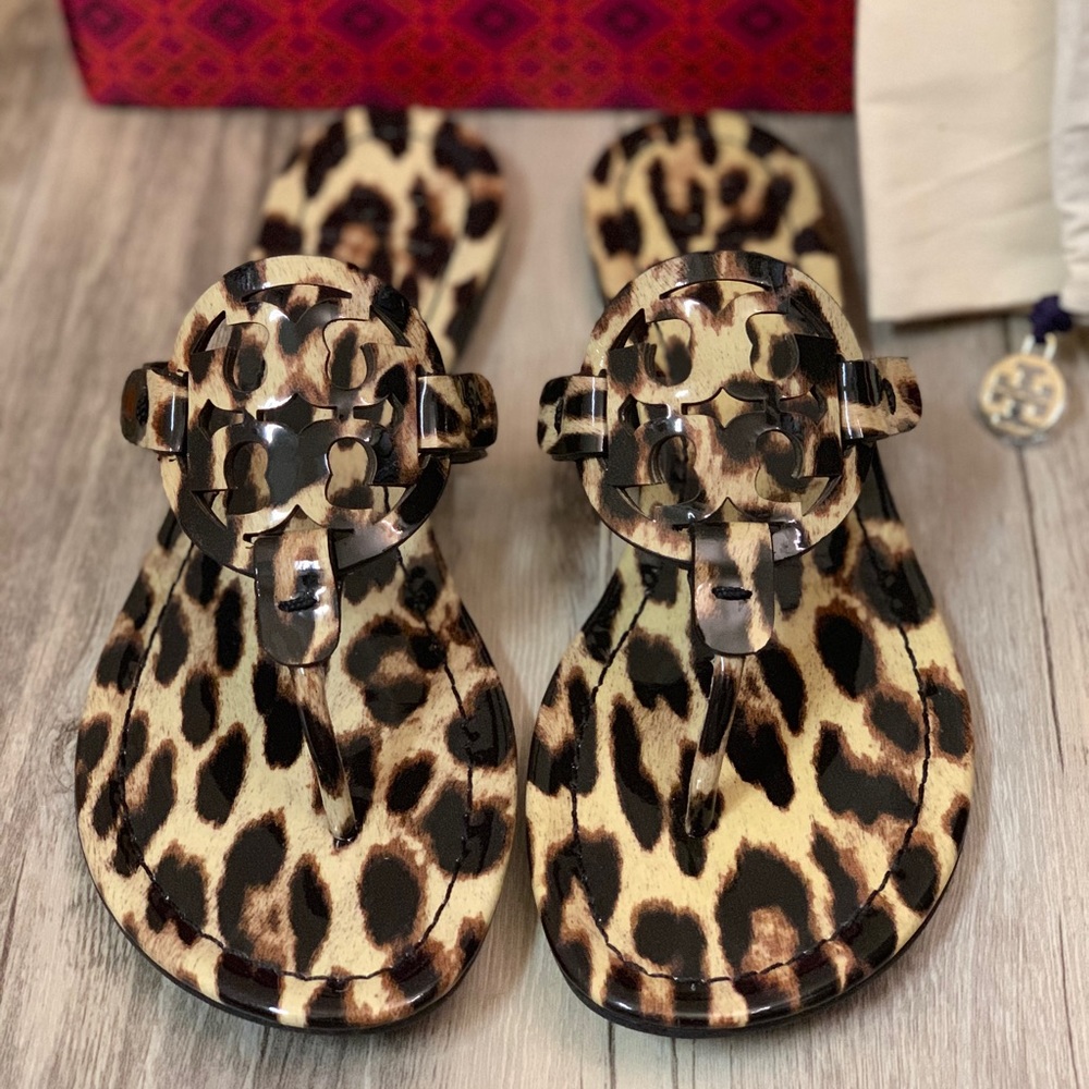 Tory Burch Natural Leopard Miller Patent Leather